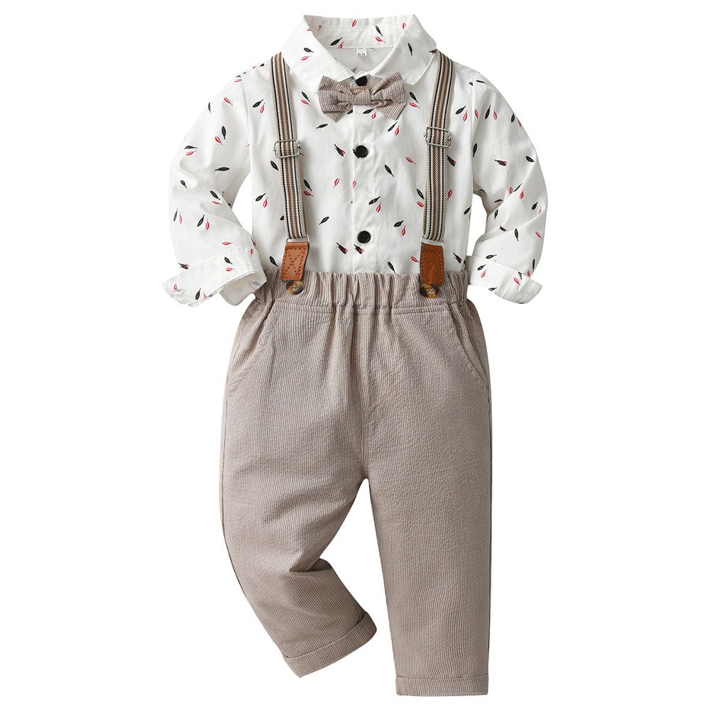 Sugar Rush - 2pc-set - Printed Full Sleeves Shirt & Pants - White