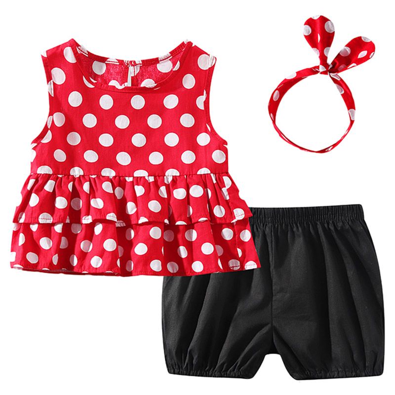 Sugar Rush - 2pc-Set - Printed Sleeveless Top & Shorts - Red