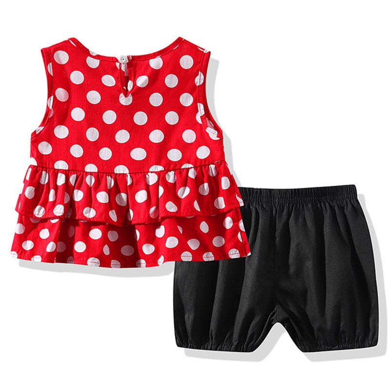 Sugar Rush - 2pc-Set - Printed Sleeveless Top & Shorts - Red