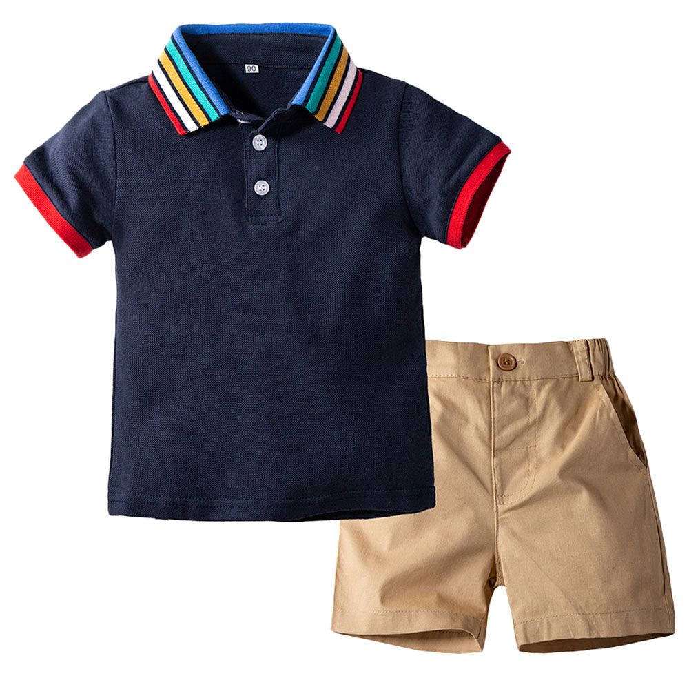 Sugar Rush - 2pc-Set - Short Sleeves T-Shirt & Shorts - Navy