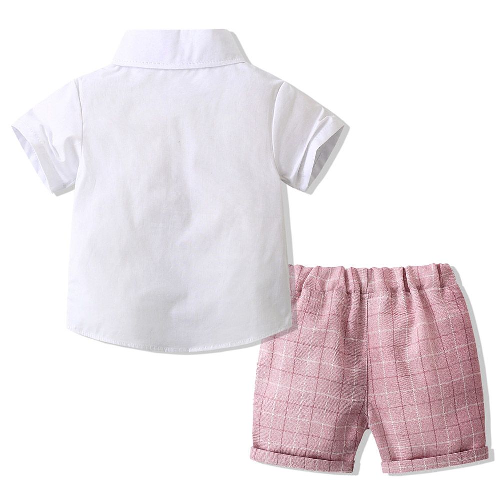 Sugar Rush - 2pc-Set - Checked Classic Shirt & Shorts - Pink