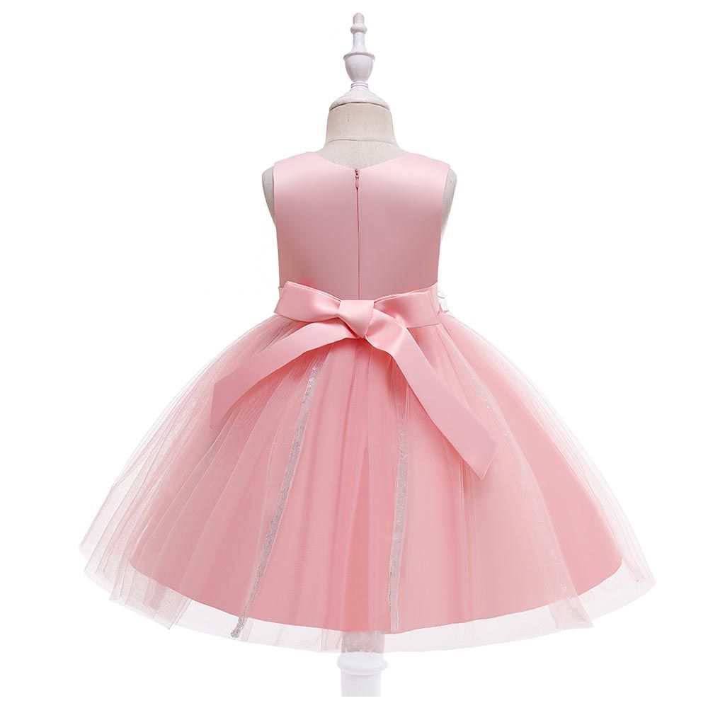 Sugar Rush Round Neck Sleeveless Party Dress Pink