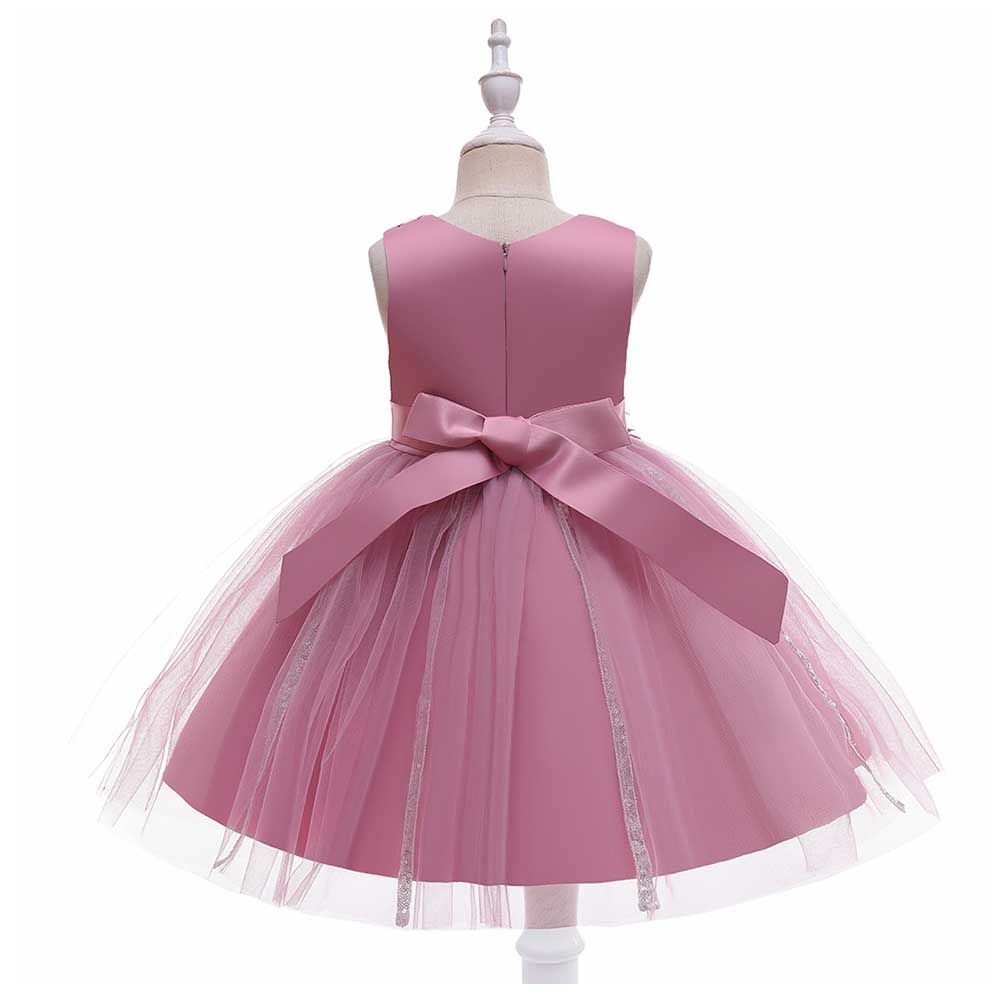 Sugar Rush - Round Neck Sleeveless Party Dress - Fuchsia