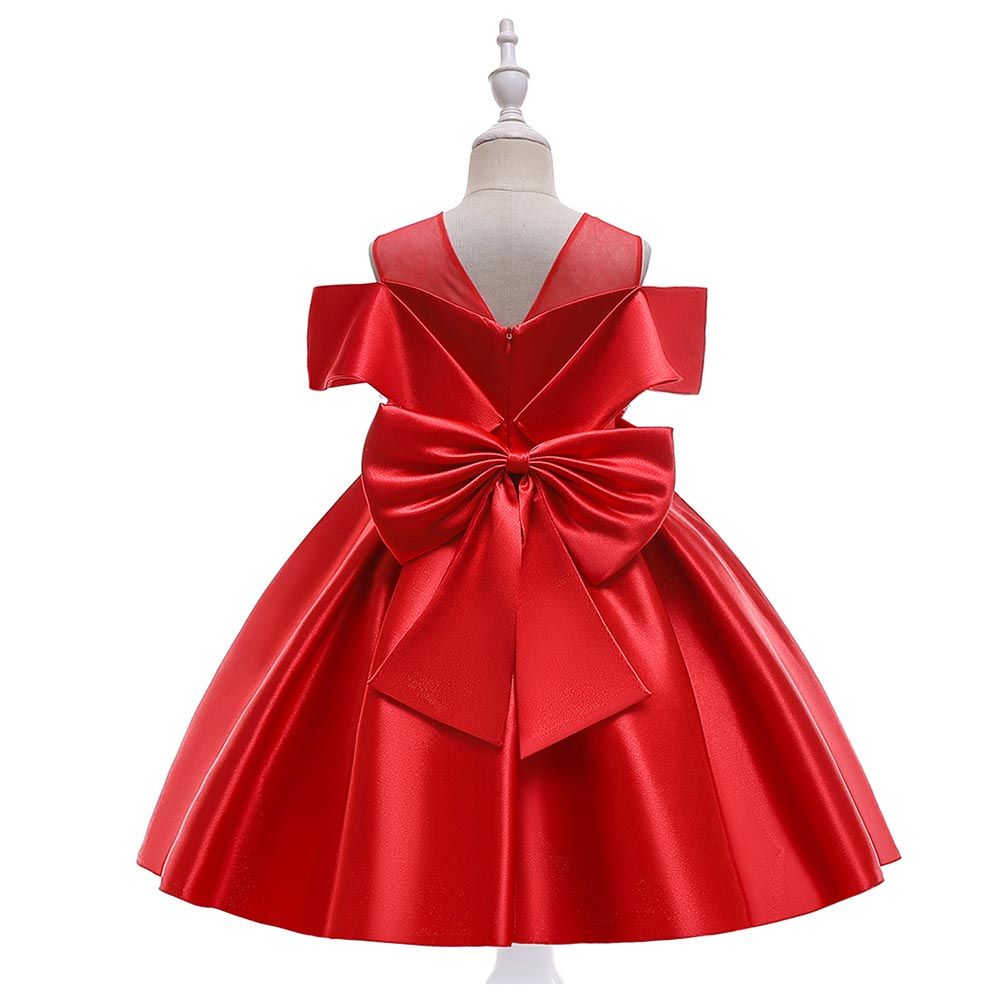 Sugar Rush - Round Neck Sleeveless Party Dress - Red_3-8y