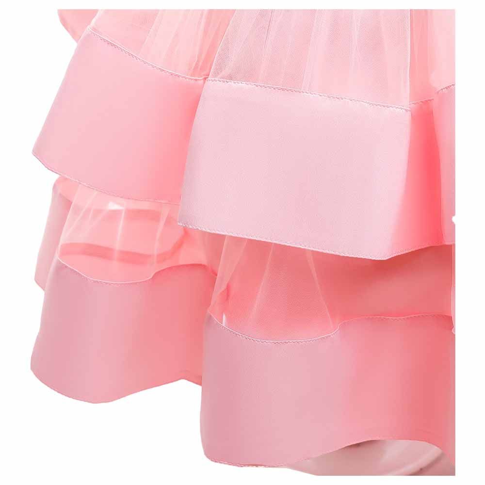 Sugar Rush - Laced Round Neck Sleeveless Party Dress - Pink