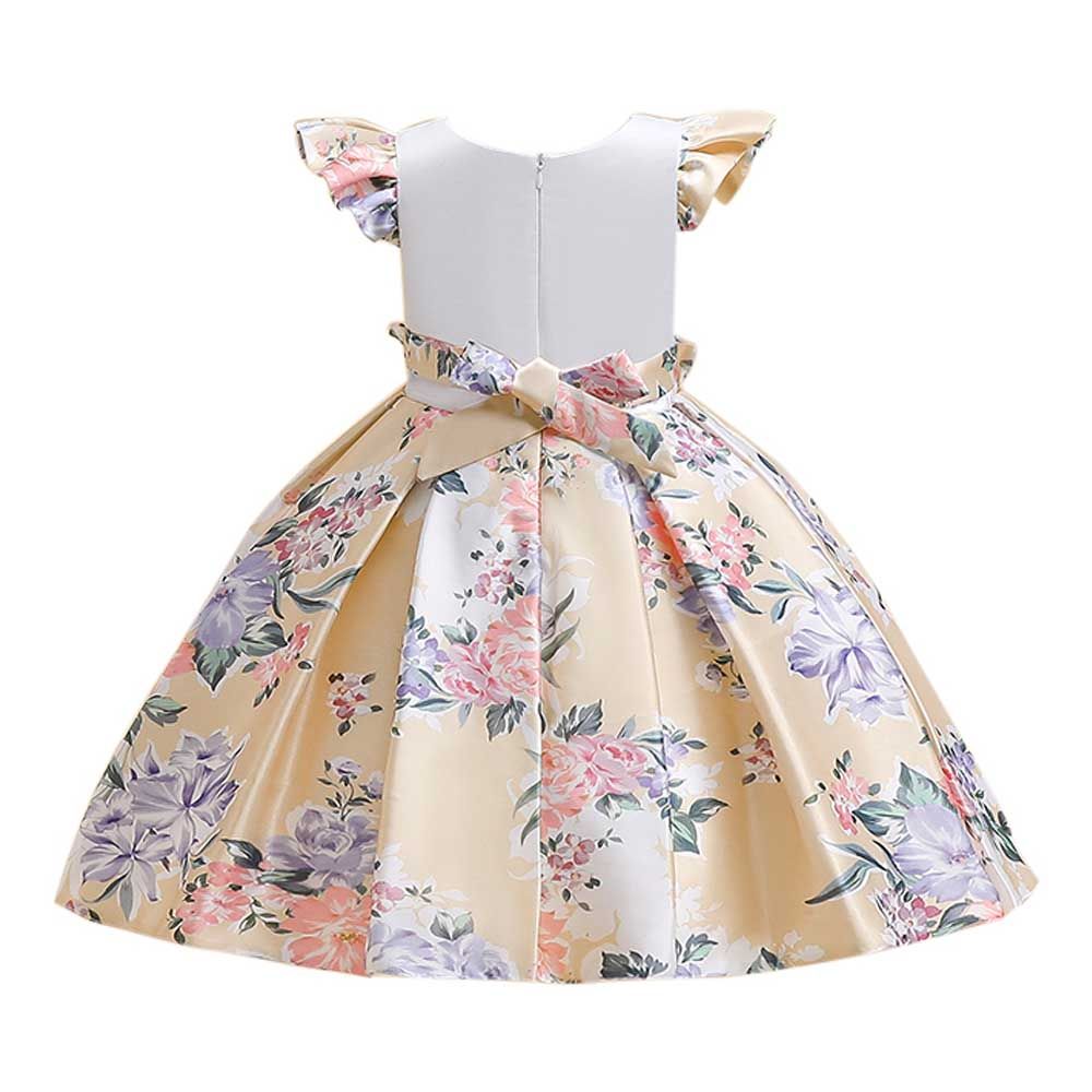 Sugar Rush - Floral Print Cap Sleeves Party Dress - White