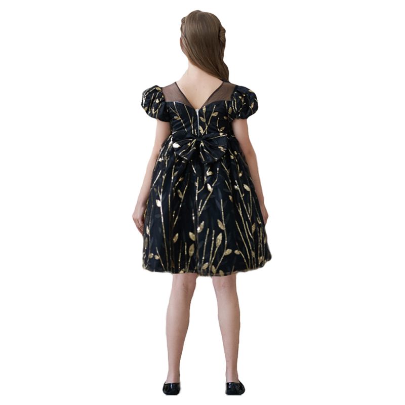 Sugar Rush - Girls Embroidered Halloween Party Dress - Black