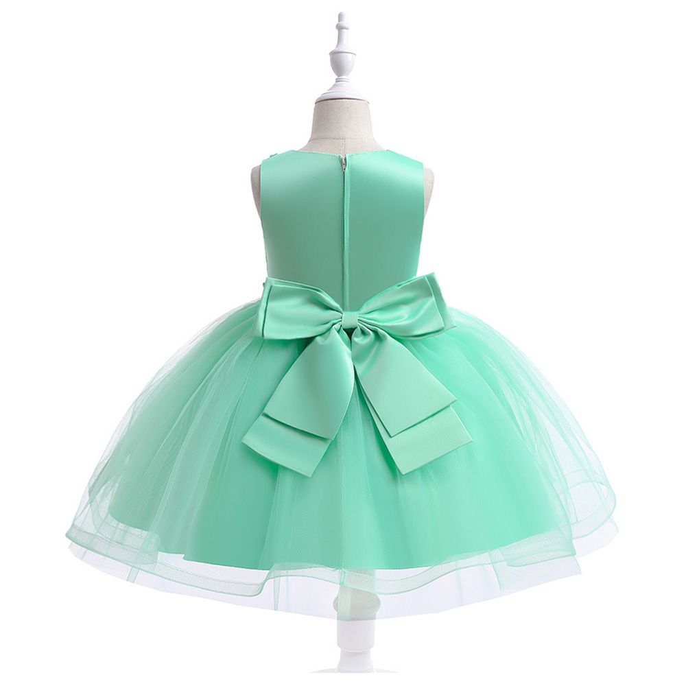 Sugar Rush - Appliqued Sleeveless Party Dress - Green