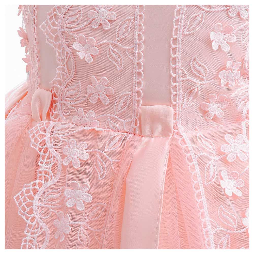 Sugar Rush - Appliqued Sleeveless Party Dress - Pink