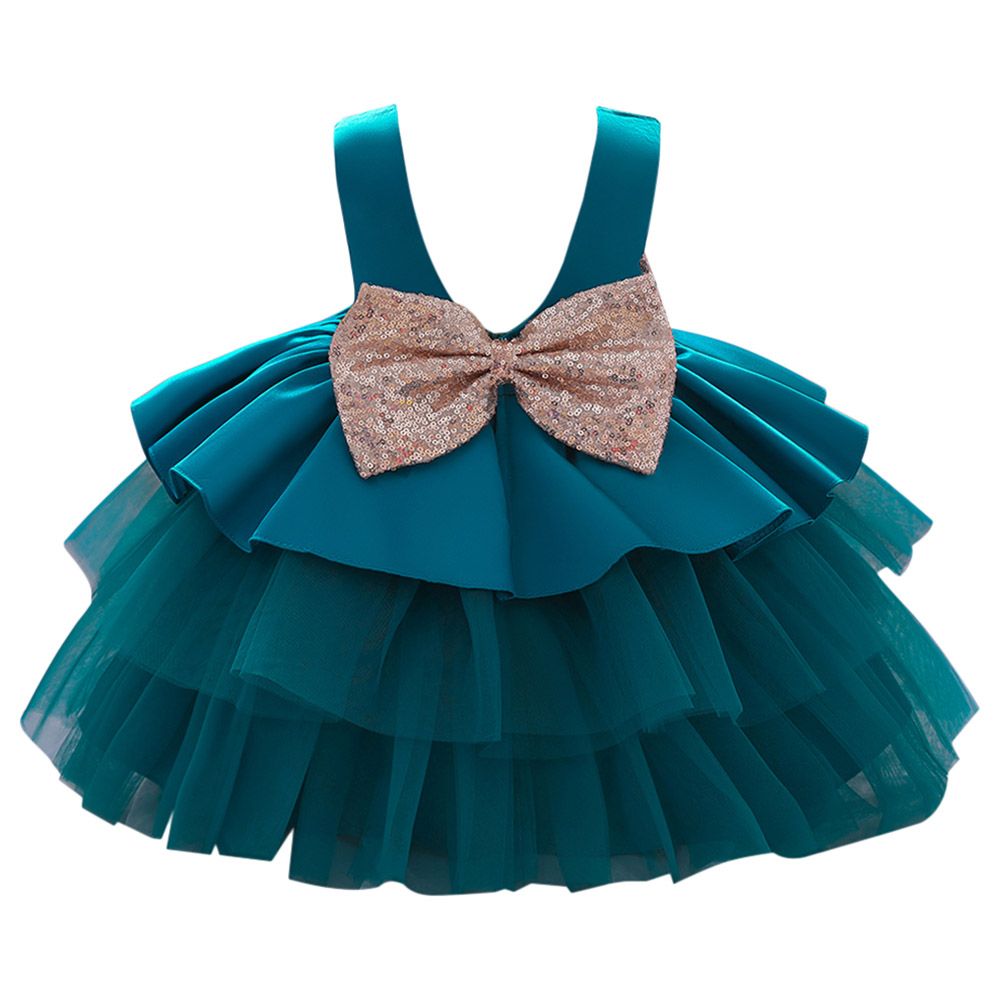 Sugar Rush - Round Neck Sleeveless Party Dress Green_9m-5y