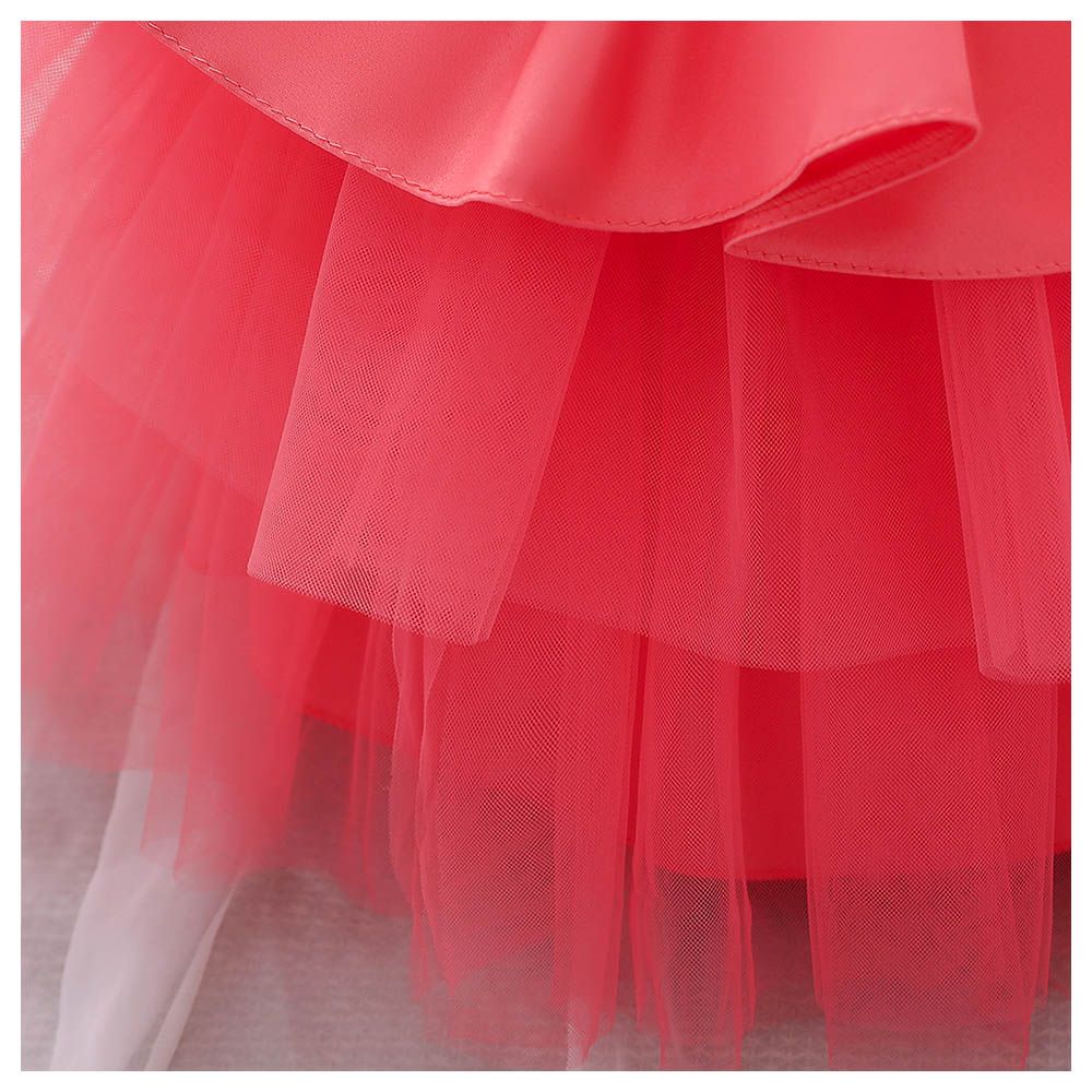 Sugar Rush - Round Neck Sleeveless Party Dress - Fuchsia