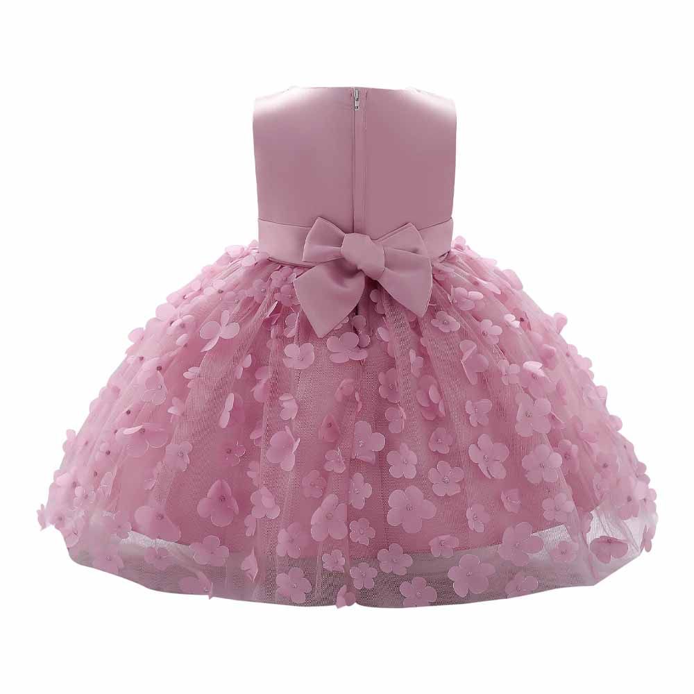 Sugar Rush - Solid Round Neck Sleeveless Party Dress - Pink