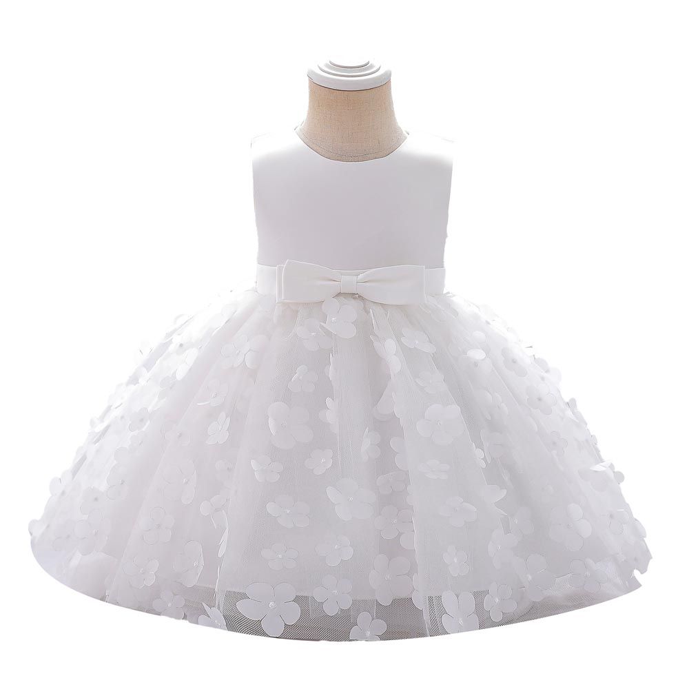 Sugar Rush - Solid Sleeveless Party Dress - White