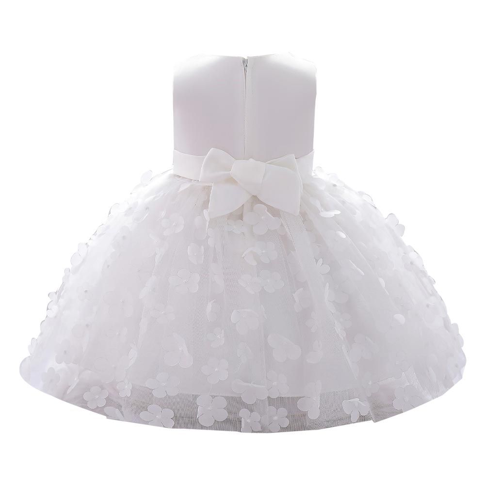 Sugar Rush - Solid Sleeveless Party Dress - White