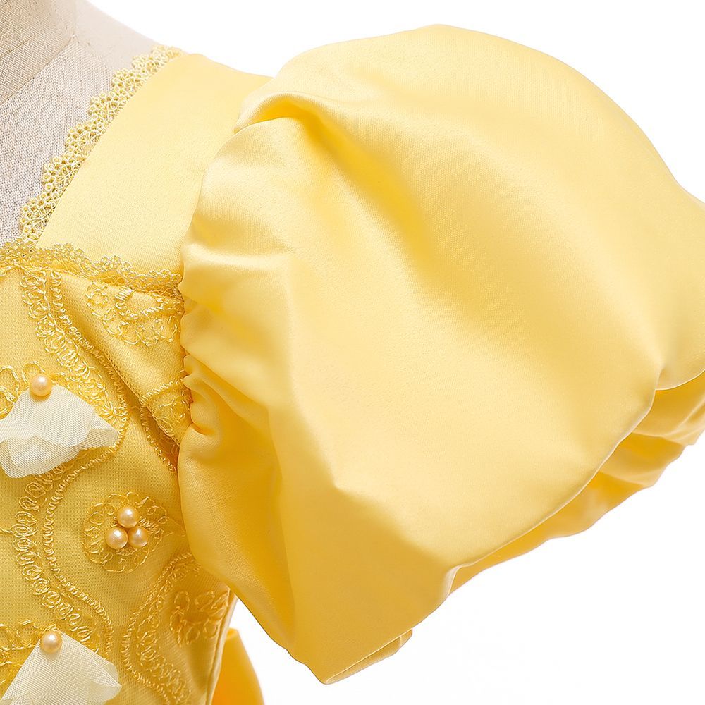 SUGAR RUSH - Embellished Short Sleeves Party Dress - Yellow_3-9y