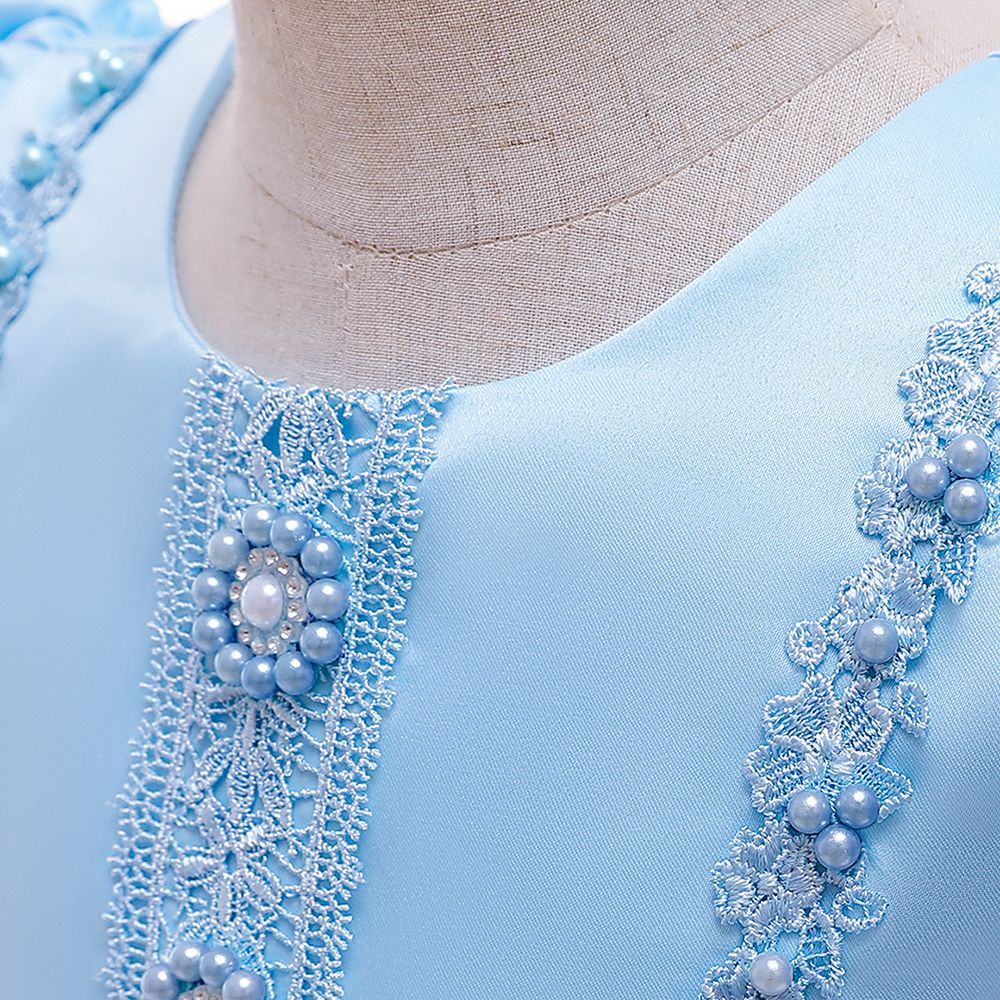 SUGAR RUSH - Embellished Short Sleeves Party Dress - Blue