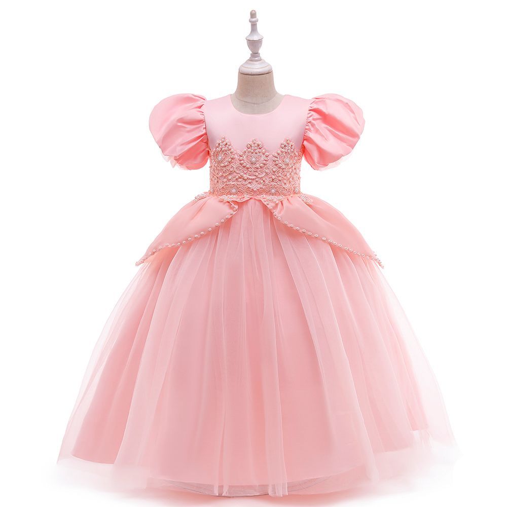 SUGAR RUSH - Embellished Short Sleeves Party Dress - Pink