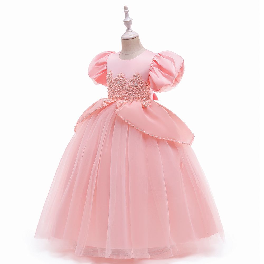 SUGAR RUSH - Embellished Short Sleeves Party Dress - Pink