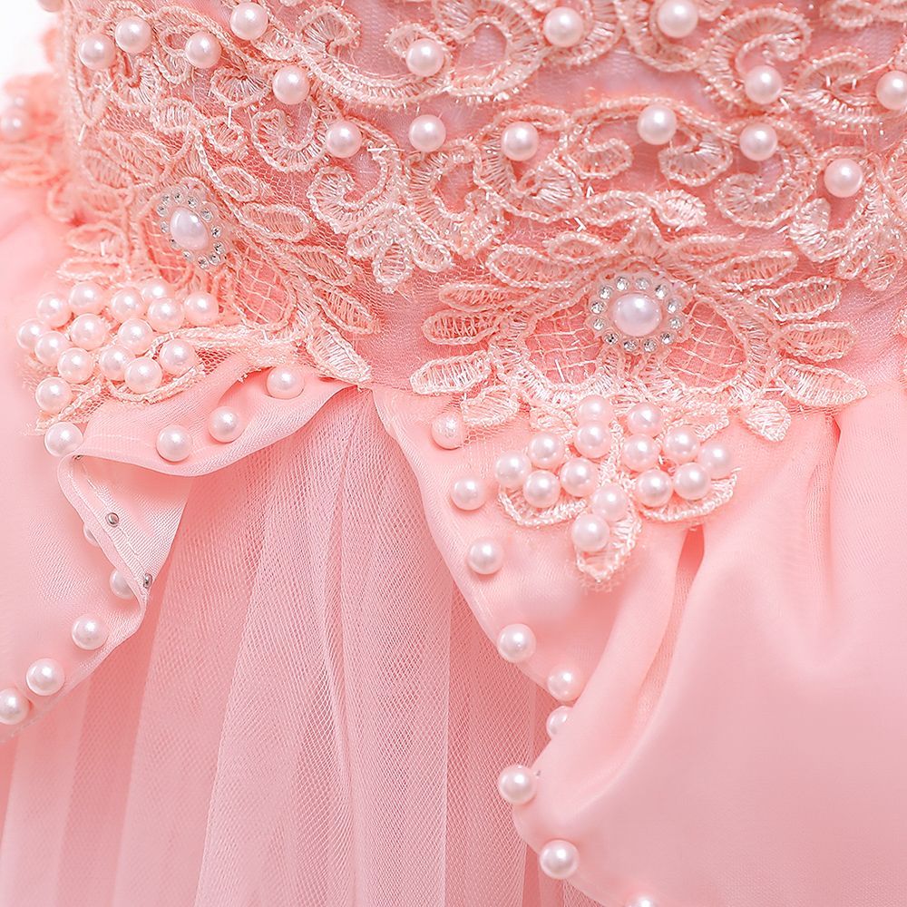 SUGAR RUSH - Embellished Short Sleeves Party Dress - Pink