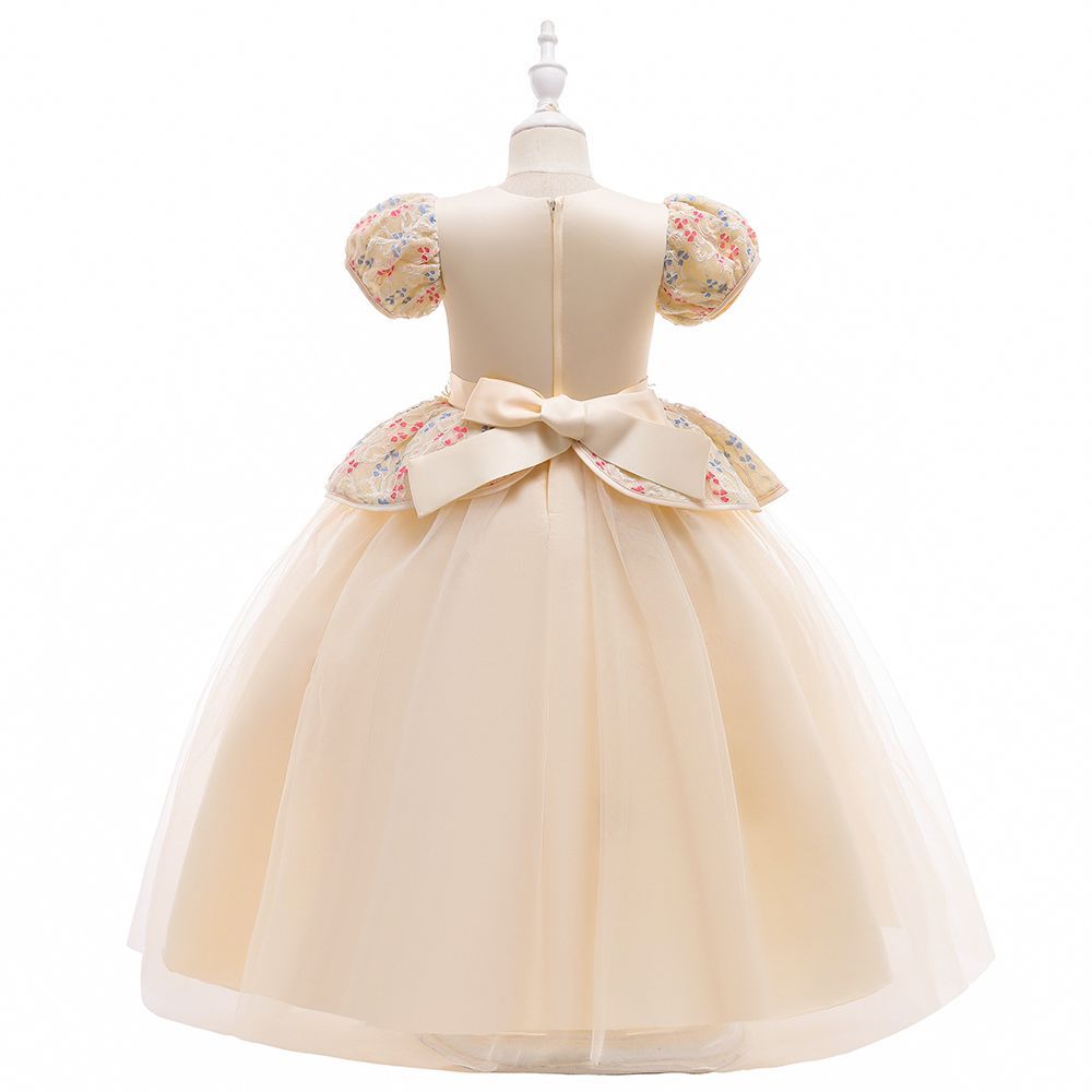 SUGAR RUSH - Embellished Short Sleeves Party Dress - Champagne_3-9y