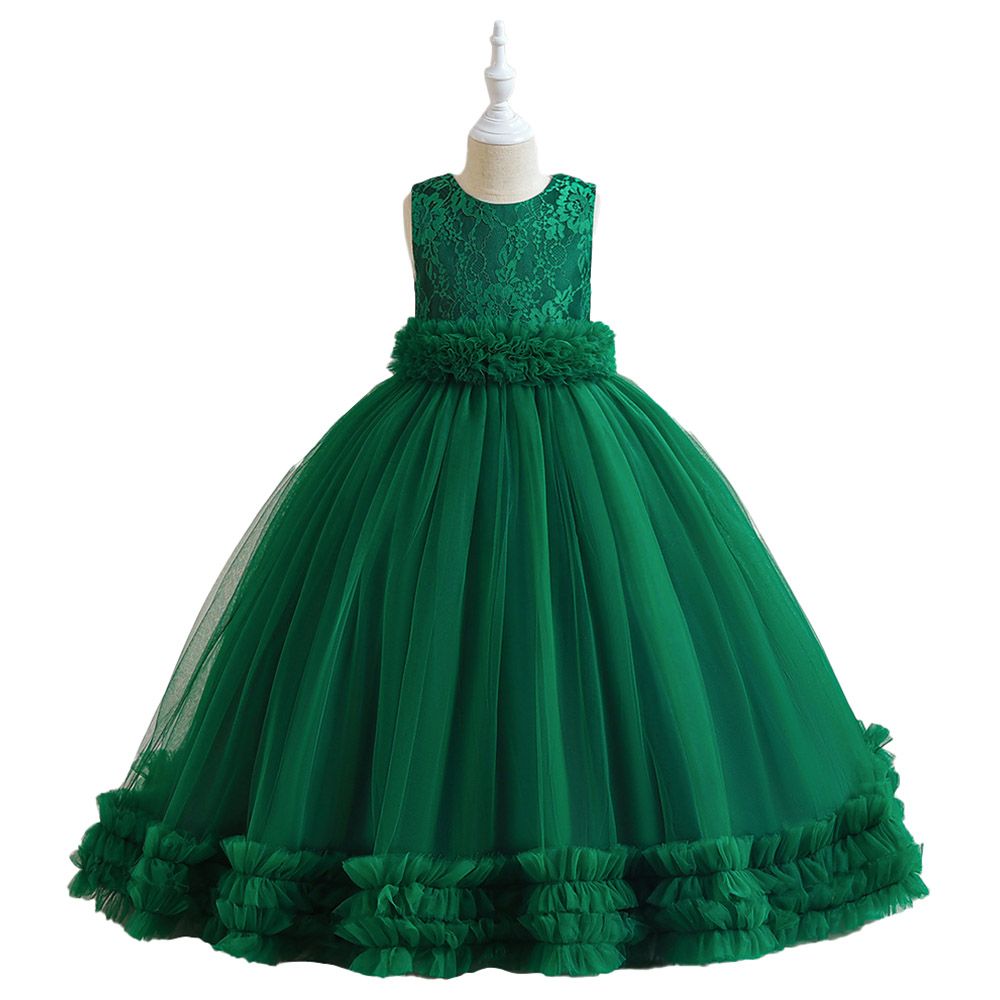 Sugar Rush - Round Neck Sleeveless Party Dress - Green