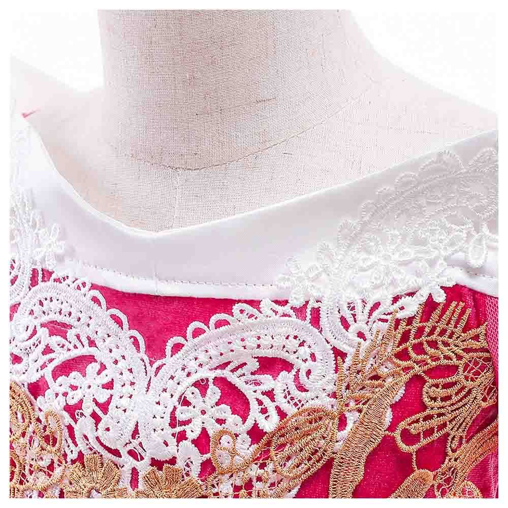 Sugar Rush - V-Neck Full Sleeves Costume - Red