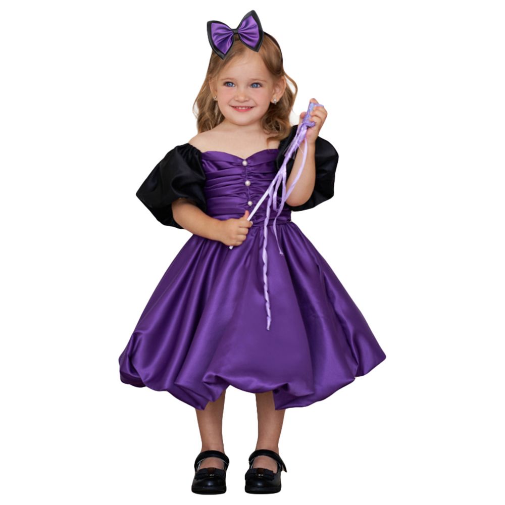 Sugar Rush - Solid Square-Neck Halloween Party Dress - Purple