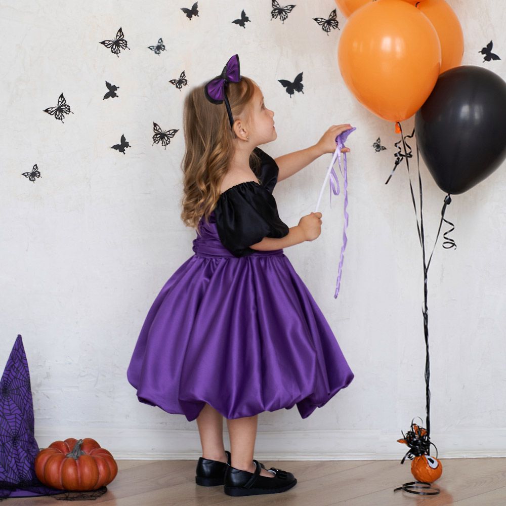 Sugar Rush - Solid Square-Neck Halloween Party Dress - Purple