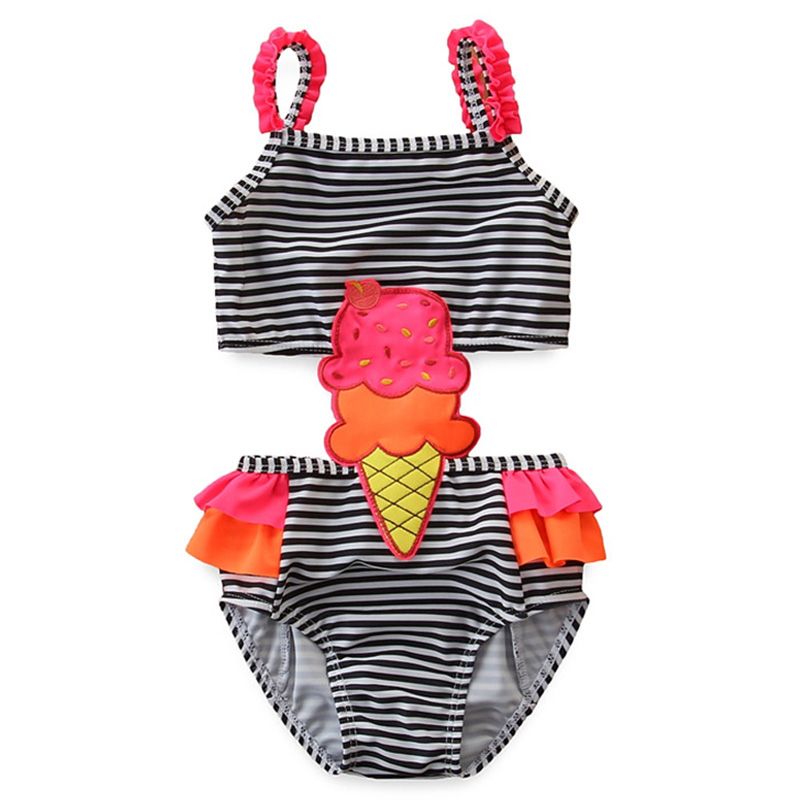 SUGAR RUSH - Striped Body Square Neck Sleeveless Swimwear