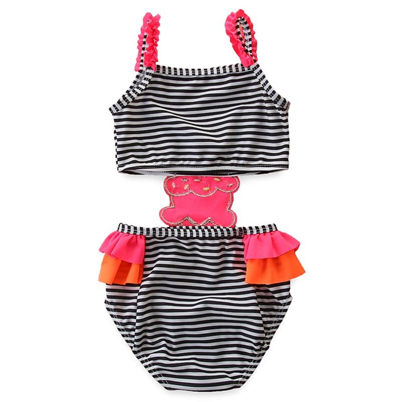 SUGAR RUSH - Striped Body Square Neck Sleeveless Swimwear