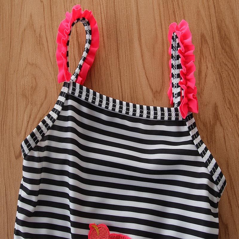 SUGAR RUSH - Striped Body Square Neck Sleeveless Swimwear