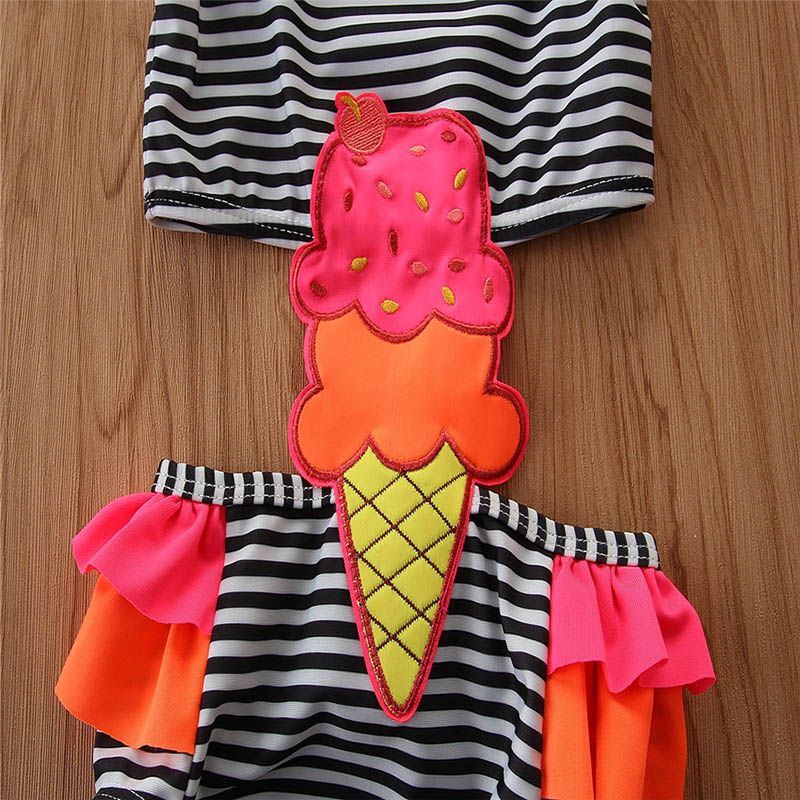 SUGAR RUSH - Striped Body Square Neck Sleeveless Swimwear