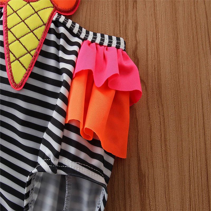 SUGAR RUSH - Striped Body Square Neck Sleeveless Swimwear