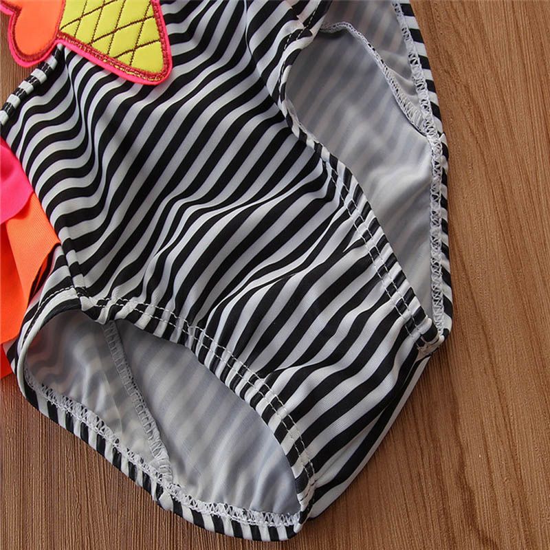 SUGAR RUSH - Striped Body Square Neck Sleeveless Swimwear