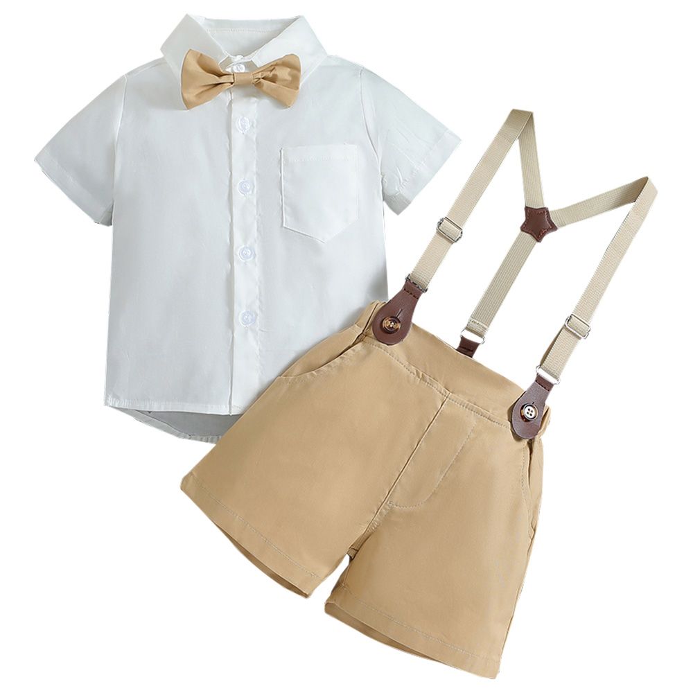 Sugar Rush - 2pc-set - Boys Short Sleeves Shirt & Shorts - White