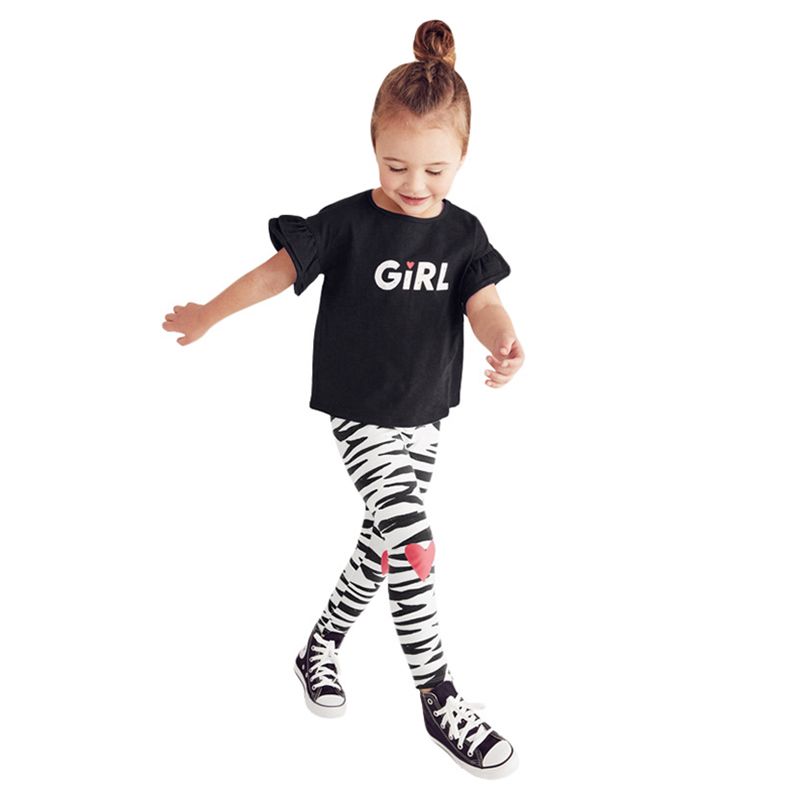 Sugar Rush - 2pc-Set - Short Sleeves T-Shirt & Leggings - Black