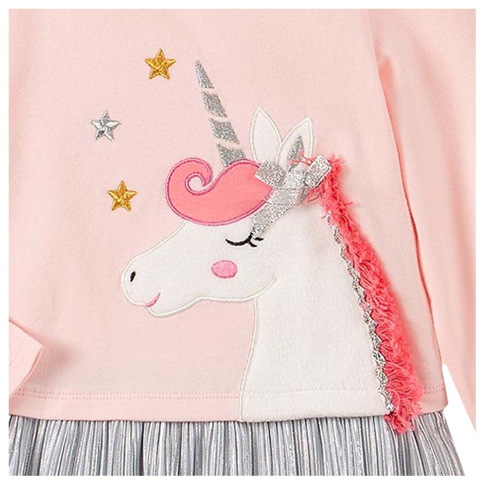 Sugar Rush - Round Neck Unicorn Dress - Pink