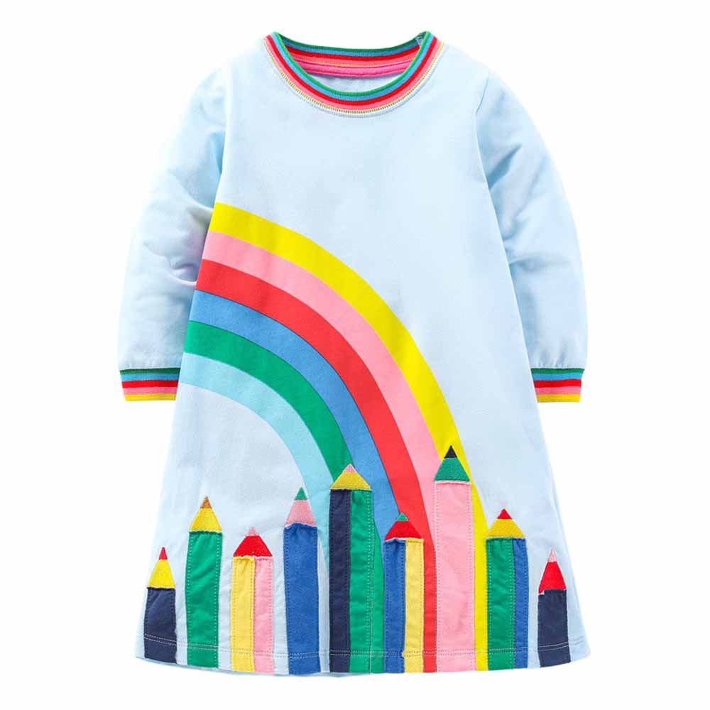 Sugar Rush - Colorblocked Full Sleeves Dress - Blue