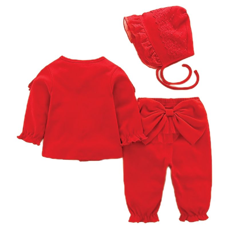 Sugar Rush - Laced Round Neck Combo Set - Red