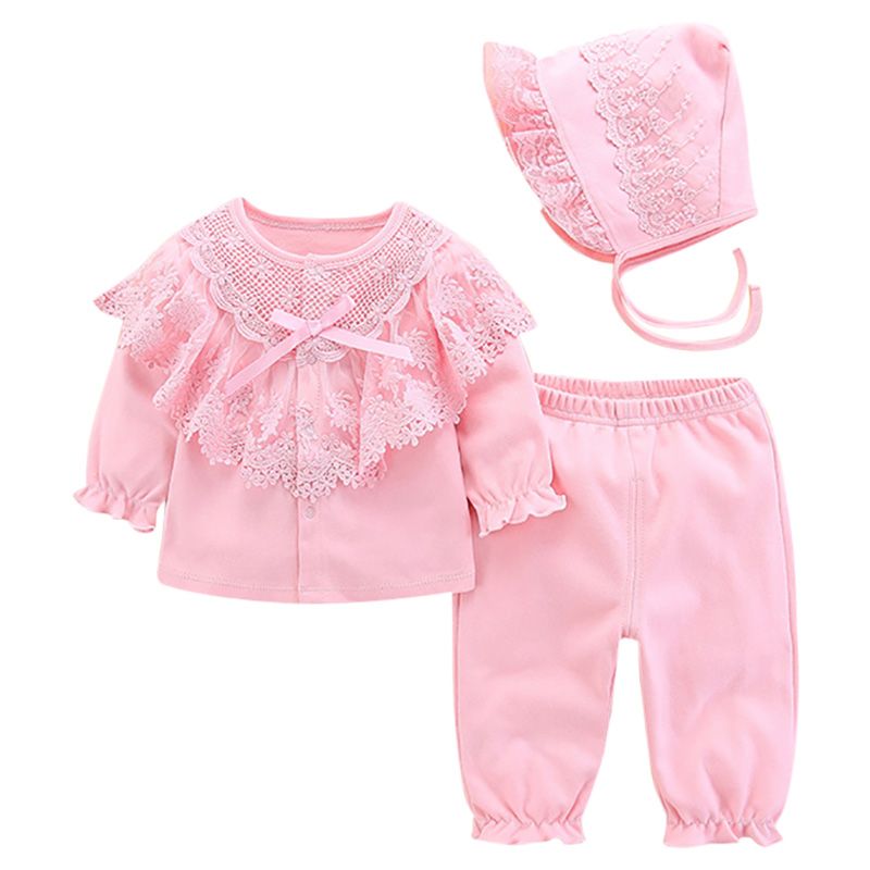 Sugar Rush - Laced Round Neck Combo Set - Pink