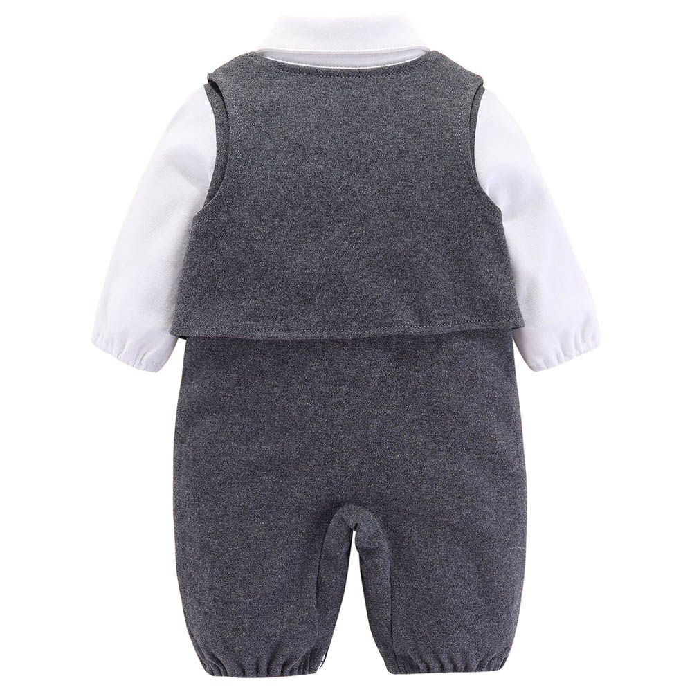 Sugar Rush - Solid Classic Romper - Dark Grey_0m-12m