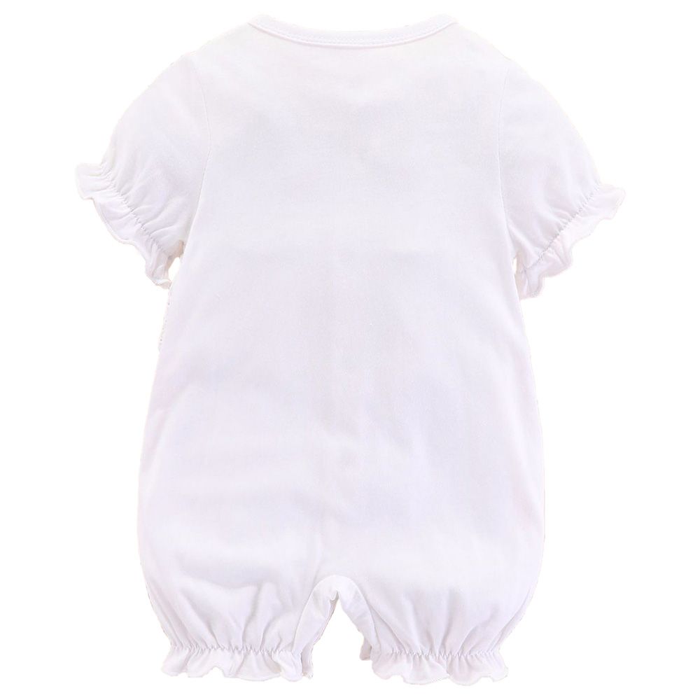 Sugar Rush - Embroidered Short Sleeves Romper - White_0m-12m