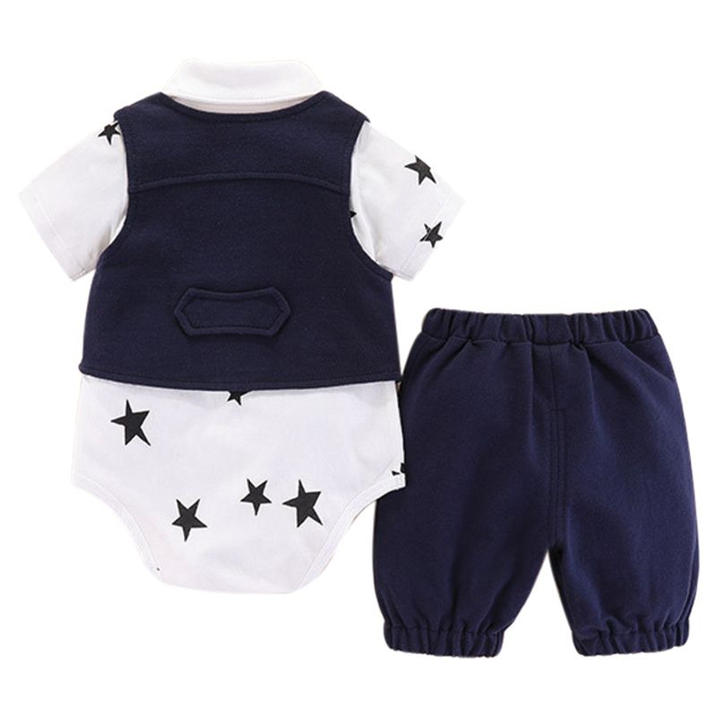 Sugar Rush - Stars Printed Classic Combo Set - Navy_3m-24m