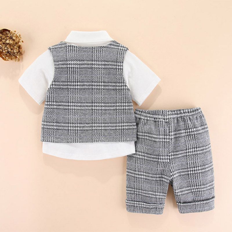 Sugar Rush - Checked Classic Combo Set - Grey_9m-4y