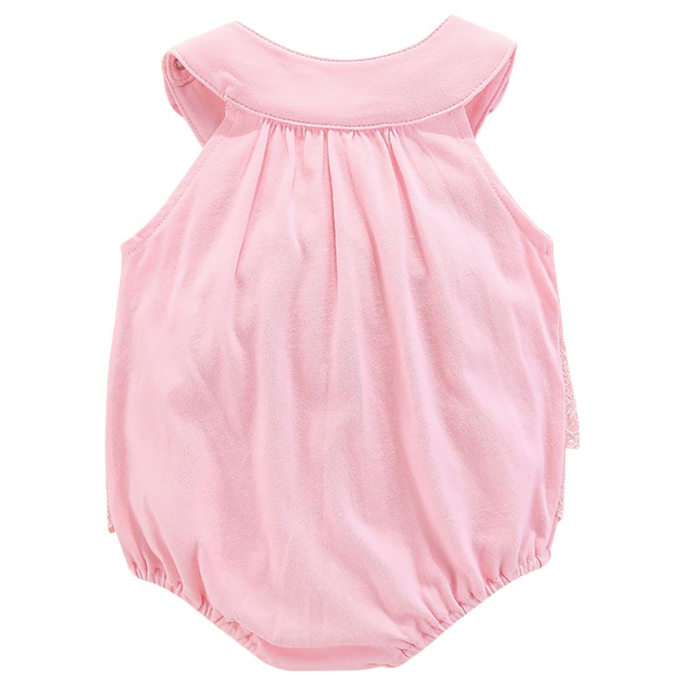 Sugar Rush - Laced Sleeveless Romper - Pink