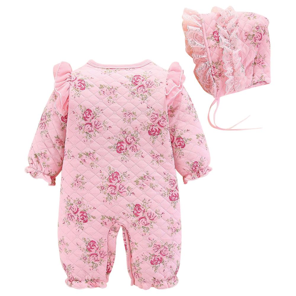 Sugar Rush - Floral Printed Romper - Pink