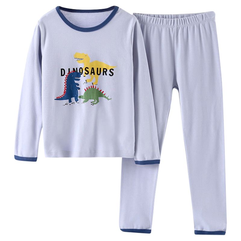 Sugar Rush - 2pc-Set - Boys Dino Full Sleeves Sleepwear - Blue