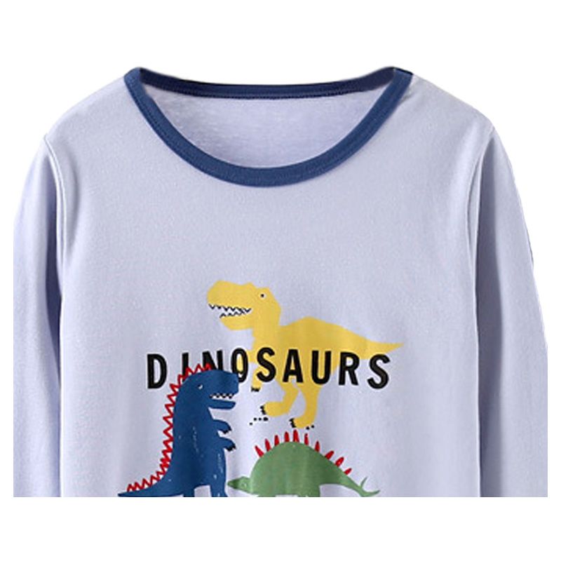 Sugar Rush - 2pc-Set - Boys Dino Full Sleeves Sleepwear - Blue