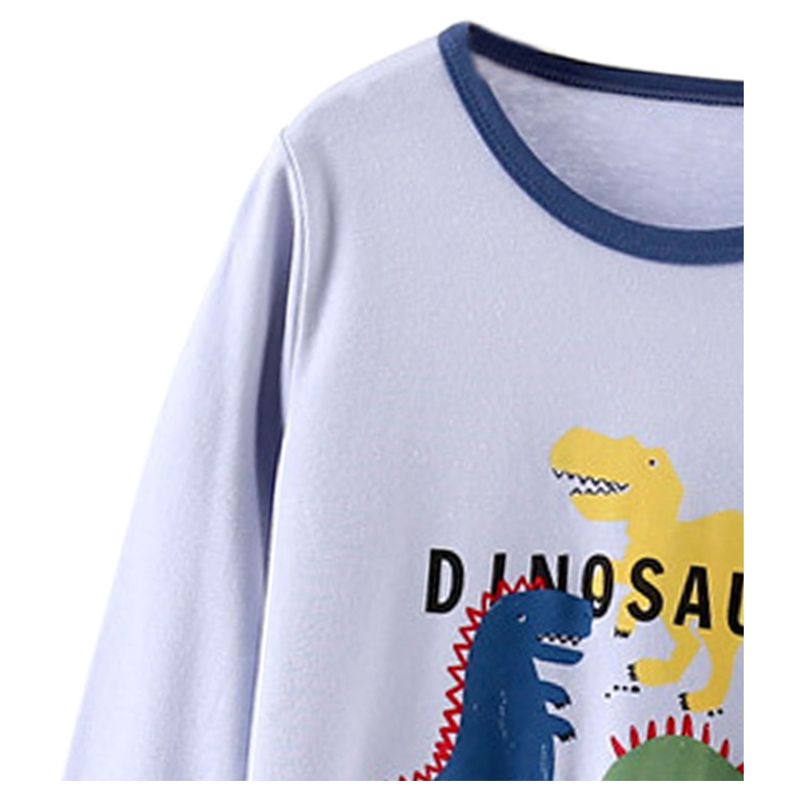 Sugar Rush - 2pc-Set - Boys Dino Full Sleeves Sleepwear - Blue