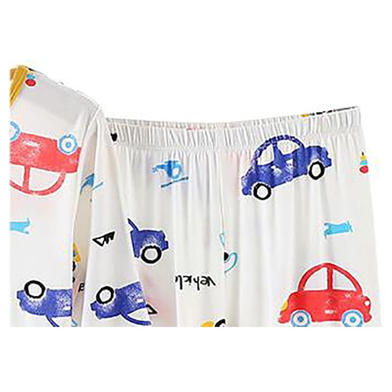 Sugar Rush - 2pc-Set - Boys Car Print Sleepwear - White